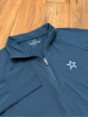 Dallas Cowboys Vineyard Vines Quarter 1/4 Zip Pullover Sweater Slim Mens Large